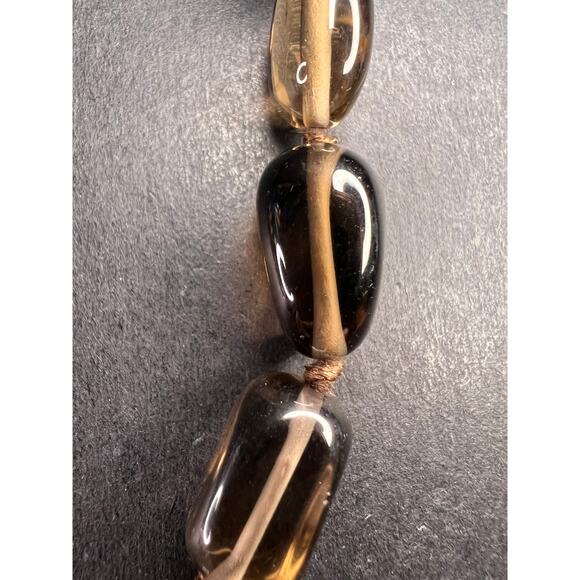 NEW smoky quartz 24 inch necklace with sterling silver clasp - Picture 8 of 12